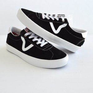 vans skate sport black white sneaker shoes super cool suede upper men 8 new